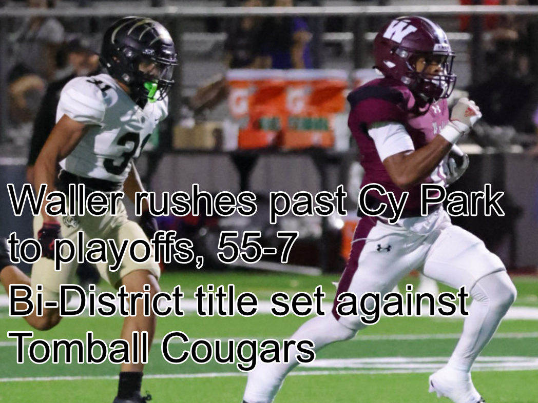 The Waller Bulldogs cap the 2025 regular season with a 55-7 victory over Cy Park's Tigers. The Bulldogs are slated to battle the Tomball Cougars for a Bi-District Championship on Friday, Nov. 14, 2025 at 7:00 p.m. at Tomball ISD Stadium. (Waller News photo by Alberto Mata Jr.)